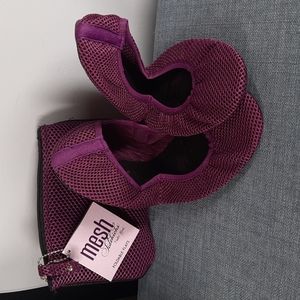 Mesh Comfortable Foldable Flats Shoes Slip On Pouch Travel Bride Wedding Dance